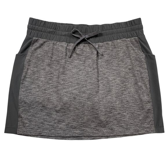 Athleta Skort Womens M Medium Grey Excursion Hybrid Performance Drawcord Pockets - Picture 1 of 13